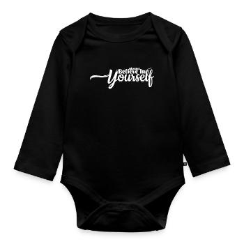 Crois en toi – Citation motivante - Body Bébé bio manches longues - noir - Devant