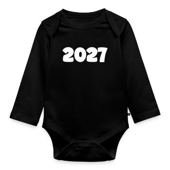 Blanc 2027 - Body Bébé bio manches longues - noir - Devant