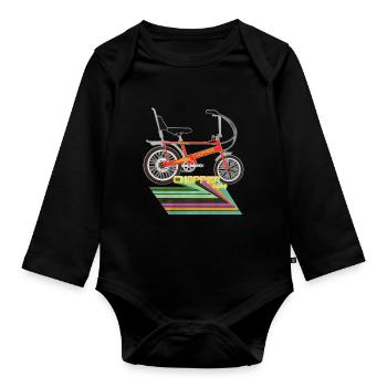 Chopper-Fahrrad - Baby Bio-Langarm-Body - Schwarz - Vorne