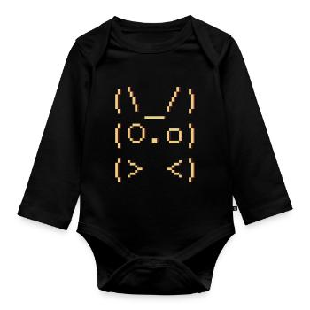 ASCII-art: bunny - Organic Longsleeve Baby Bodysuit - black - Front