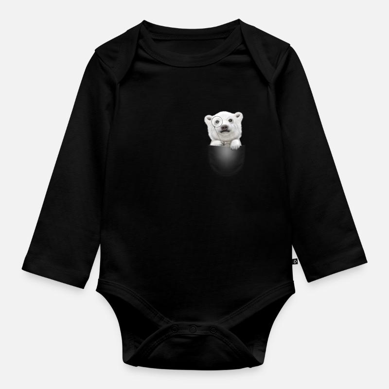 TASCHE POLAR BEAR - Baby Bio-Langarm-Body - Schwarz