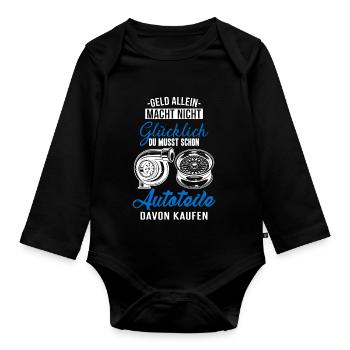 Du musst schon Autoteile davon kaufen - Baby Bio-Langarm-Body - Schwarz - Vorne