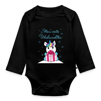 mein erstes Weihnachten - Baby Bio-Langarm-Body - Schwarz - Vorne