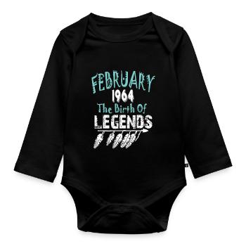 February 1964 The Birth Of Legends - Organic Longsleeve Baby Bodysuit - black - Front