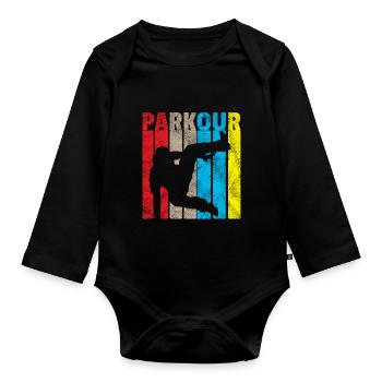 Parkour Gift Le Parcour Freerunning - Organic Longsleeve Baby Bodysuit - black - Front
