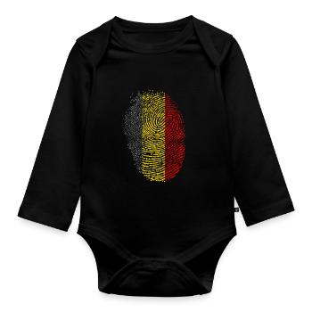 Belgien - Baby Bio-Langarm-Body - Schwarz - Vorne