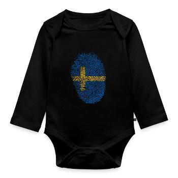 Suède - Body Bébé bio manches longues - noir - Devant