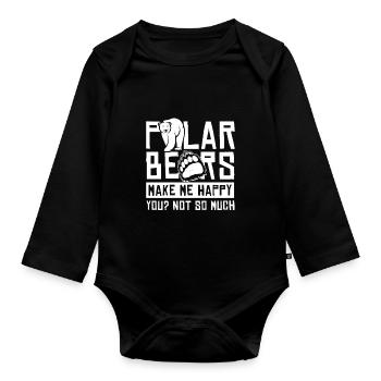 Ours polaire ours polaire animal cadeau froid nature ours - Body Bébé bio manches longues - noir - Devant