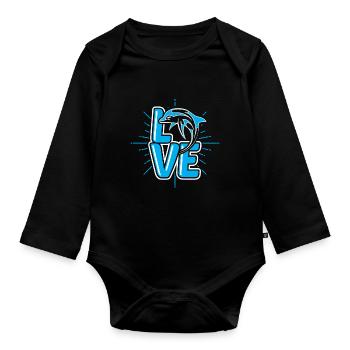 J'aime le cadeau de T-shirt de délivrance d'Orcas Orcas - Body Bébé bio manches longues - noir - Devant
