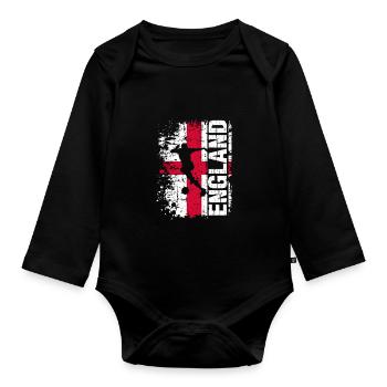 England Soccer National Team - Gift - Organic Longsleeve Baby Bodysuit - black - Front