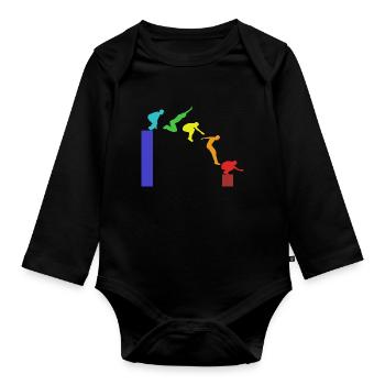 parkour - Organic Longsleeve Baby Bodysuit - black - Front
