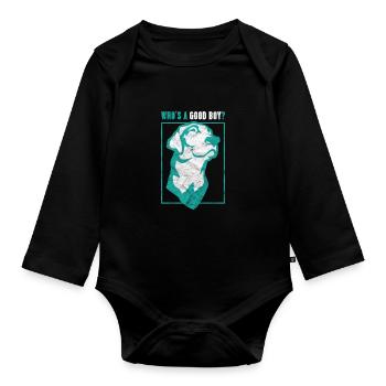 Chien disant chien propriétaire cadeau silhouette enfant - Body Bébé bio manches longues - noir - Devant