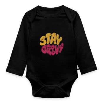 Restez Groovy - Body Bébé bio manches longues - noir - Devant
