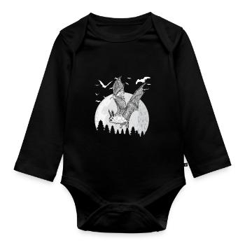 Bat Wings Vampire Halloween Gift Animal - Organic Longsleeve Baby Bodysuit - black - Front