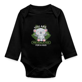 Koala eucalyptus koala ours cadeau câlin - Body Bébé bio manches longues - noir - Devant