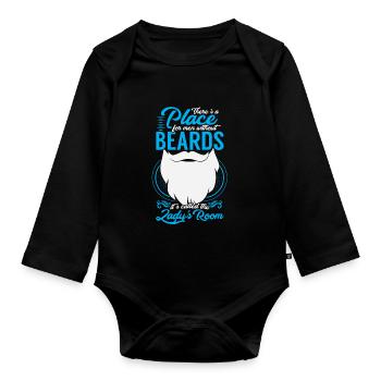 Men Without Beards - Organic Longsleeve Baby Bodysuit - black - Front
