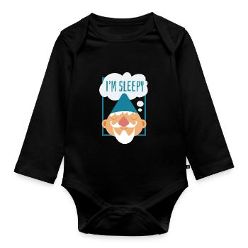 Spruch Geschenk Kobold Zwerg Fantasie Märchen Kind - Baby Bio-Langarm-Body - Schwarz - Vorne