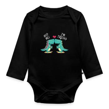 Dino Hug - Body Bébé bio manches longues - noir - Devant