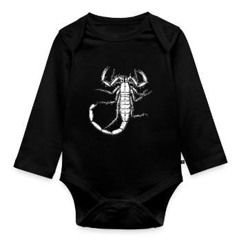 Scorpion animal signe du zodiaque cadeau - Body Bébé bio manches longues - noir - Devant
