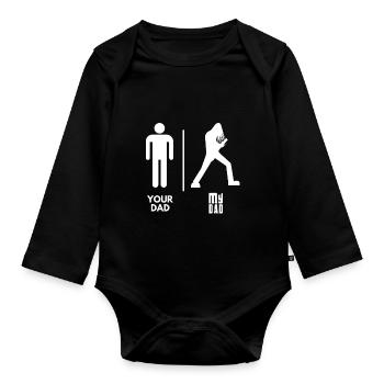Rock Dad - Organic Longsleeve Baby Bodysuit - black - Front