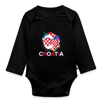 Croatia - Organic Longsleeve Baby Bodysuit - black - Front