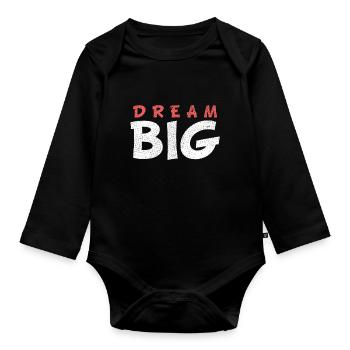 DREAM BIG - Body Bébé bio manches longues - noir - Devant
