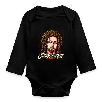 Jesus Christ Christ of Christ - Organic Longsleeve Baby Bodysuit - black - Front
