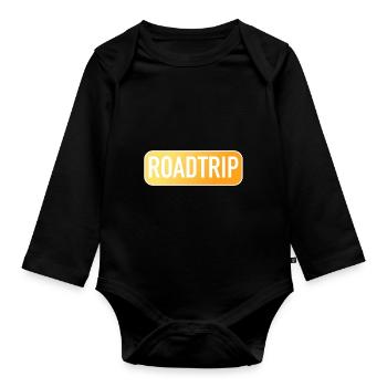 Road trip - Organic Longsleeve Baby Bodysuit - black - Front