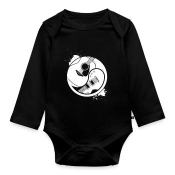 Guitar strings guitarist gift music instrument - Organic Longsleeve Baby Bodysuit - black - Front