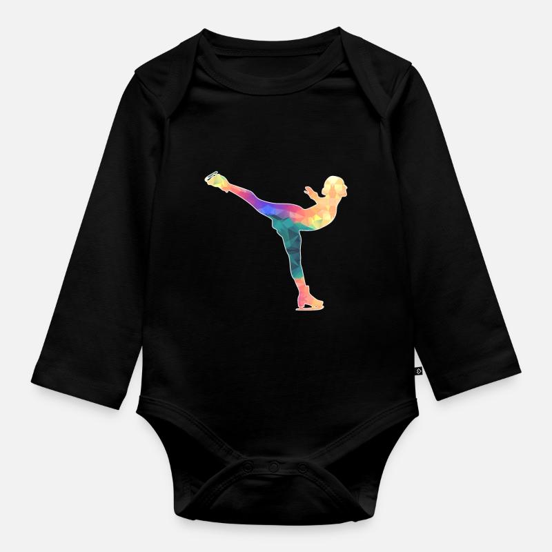Eiskunstläuferin / Eiskunstläufer / Eiskunstlauf - Baby Bio-Langarm-Body - Schwarz