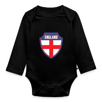 Angleterre - Body Bébé bio manches longues - noir - Devant