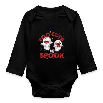 Ghost ghost ghost hour halloween gift - Organic Longsleeve Baby Bodysuit - black - Front