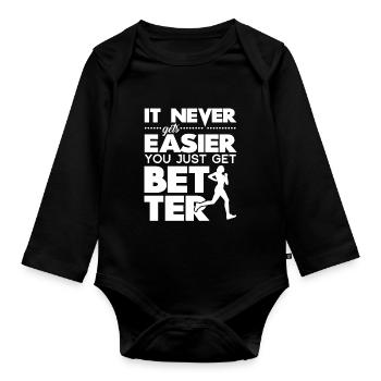 To run - Organic Longsleeve Baby Bodysuit - black - Front