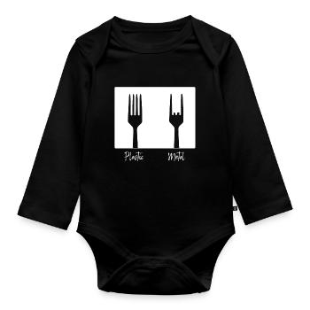 Heavy Metal Band Rock On Shirt - Baby Bio-Langarm-Body - Schwarz - Vorne