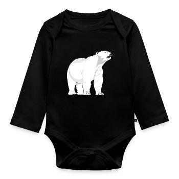 Polar bear polar bear bears - Organic Longsleeve Baby Bodysuit - black - Front