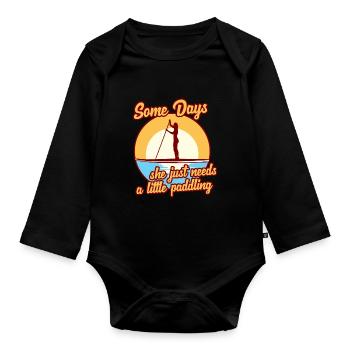 Stand Up Paddle SUP Paddleboard Hobby Sport - Baby Bio-Langarm-Body - Schwarz - Vorne