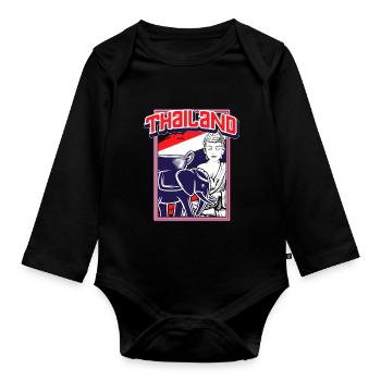 Thailand - Organic Longsleeve Baby Bodysuit - black - Front
