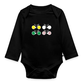 France cyclisme course tour cyclisme vélo maillots - Body Bébé bio manches longues - noir - Devant