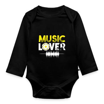 Music Lover music lover music gift - Organic Longsleeve Baby Bodysuit - black - Front