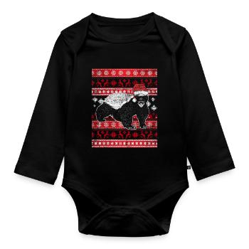 Ugly Christmas Honigdachs - Body Bébé bio manches longues - noir - Devant