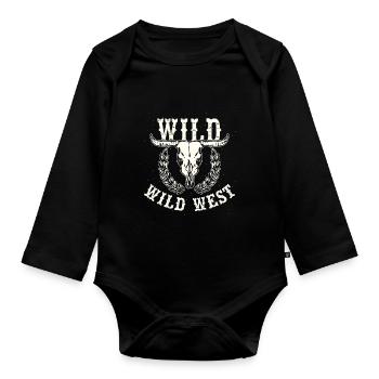 Wilder Westen - Baby Bio-Langarm-Body - Schwarz - Vorne