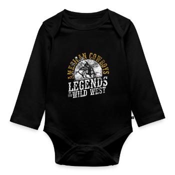 American cowboy - Organic Longsleeve Baby Bodysuit - black - Front