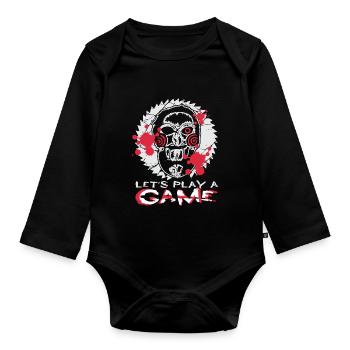 Poupée d'horreur, cadeau, horreur, jeu, clown d'horreur - Body Bébé bio manches longues - noir - Devant