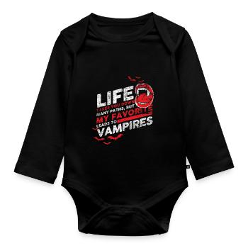 Vampir - Baby Bio-Langarm-Body - Schwarz - Vorne