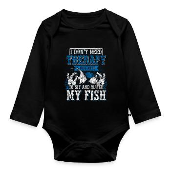 aquarium - Organic Longsleeve Baby Bodysuit - black - Front