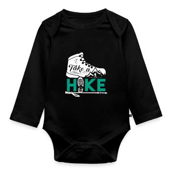 Take a Hike Geschenk Wandern Wanderung Berg - Baby Bio-Langarm-Body - Schwarz - Vorne