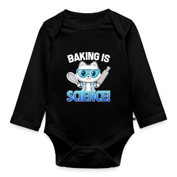 La cuisson est Science Cat - Body Bébé bio manches longues - noir - Devant