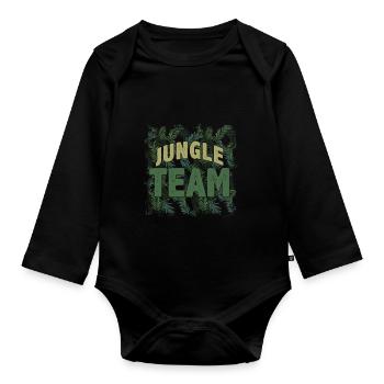 Team Dschungel - Baby Bio-Langarm-Body - Schwarz - Vorne