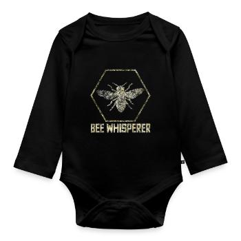 Christmas present for beekeepers - Organic Longsleeve Baby Bodysuit - black - Front