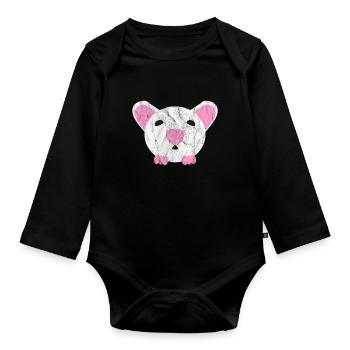 Animaux mignons - Body Bébé bio manches longues - noir - Devant